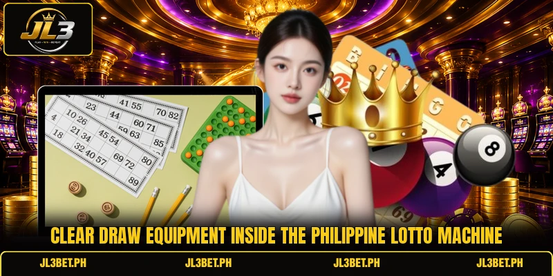 Clear draw equipment inside the Philippine lotto machine
