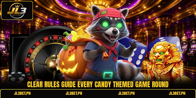 Clear rules guide every candy themed game round