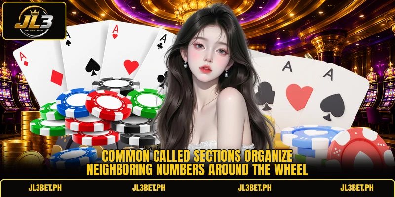 Common called sections organize neighboring numbers around the wheel