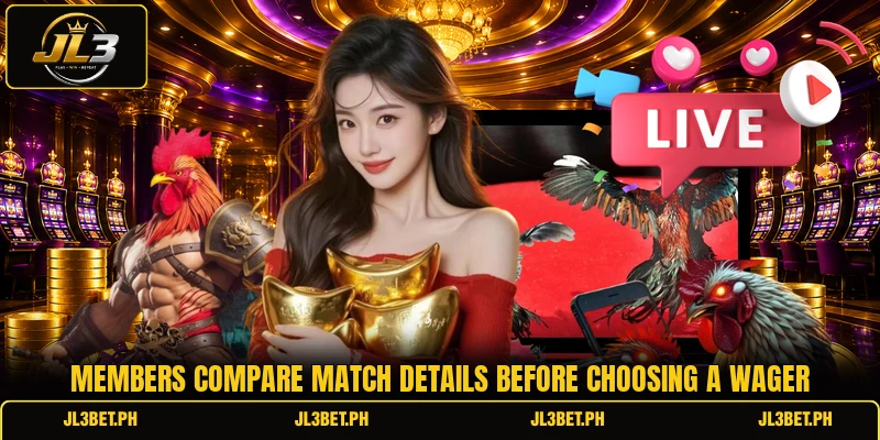 Members compare match details before choosing a wager Members compare match details before choosing a wager