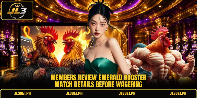 Members review emerald rooster match details before wagering