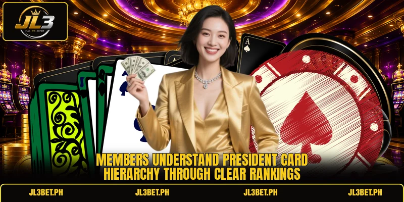 Members understand president card hierarchy through clear rankings Members understand president card hierarchy through clear rankings