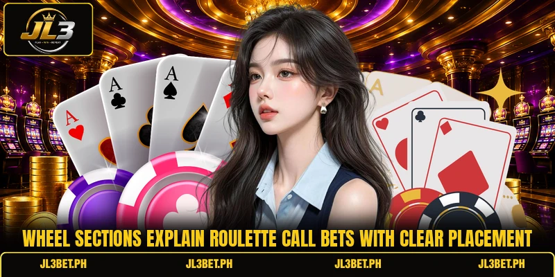 Wheel sections explain roulette call bets with clear placement